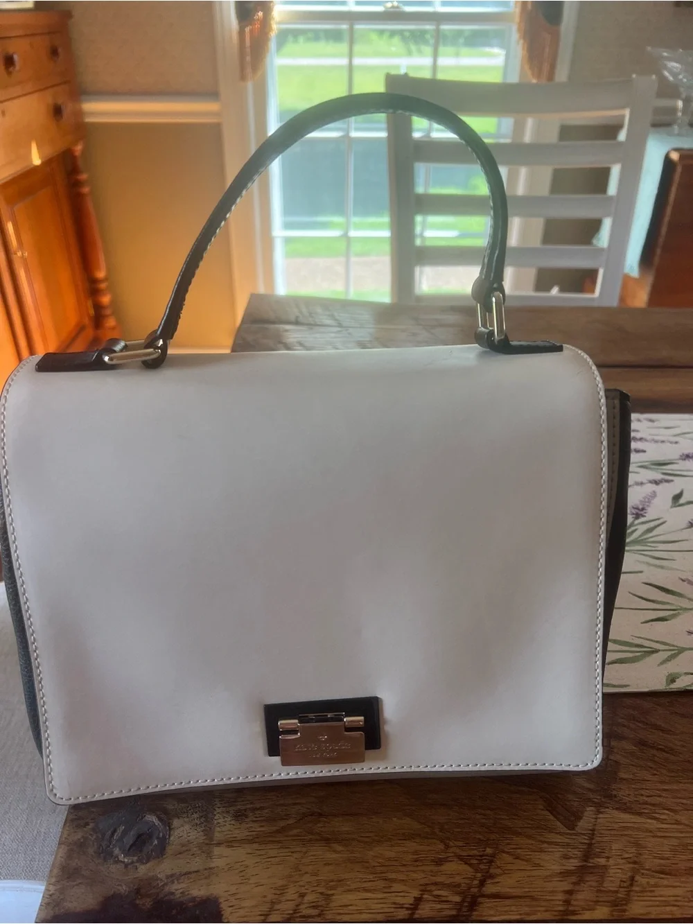 kate spade Cream, Navy and Gray Top-Handle Satchel